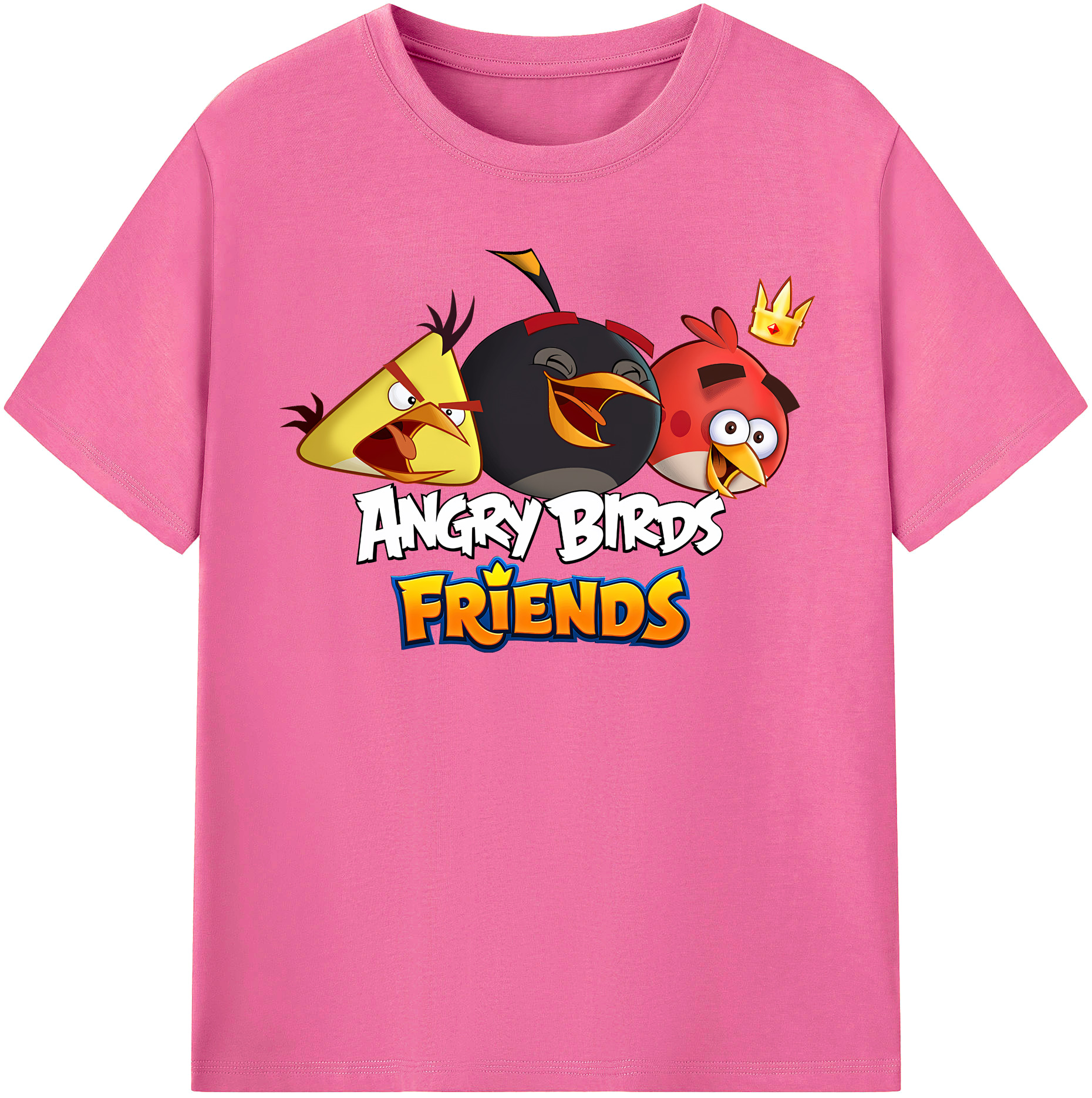 （画像用） Angry Birds アングリーバード レディースカジュアルプリントTシャツ（綿100％）